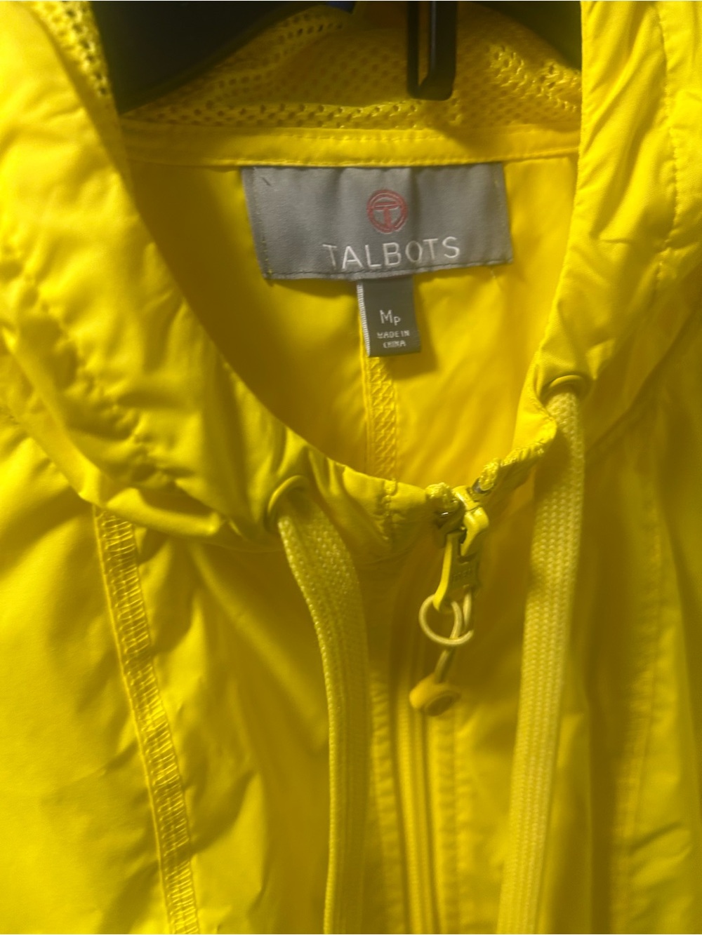 Talbots Bright Yellow Hooded Utility Jacket